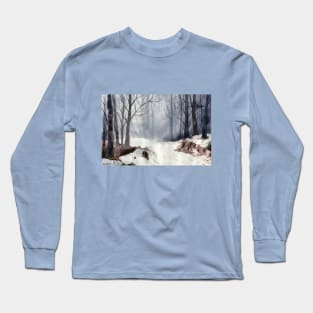 Fog in the winter forest Long Sleeve T-Shirt